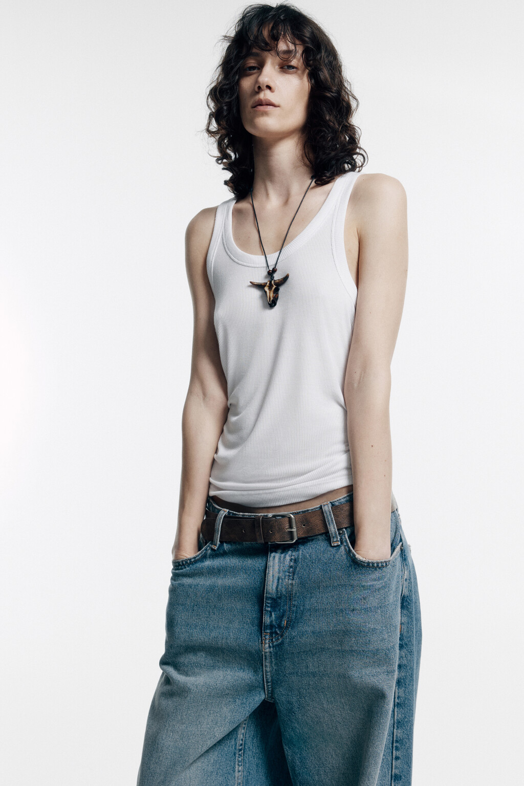 Майка свободная из модала - цвет белый - 1