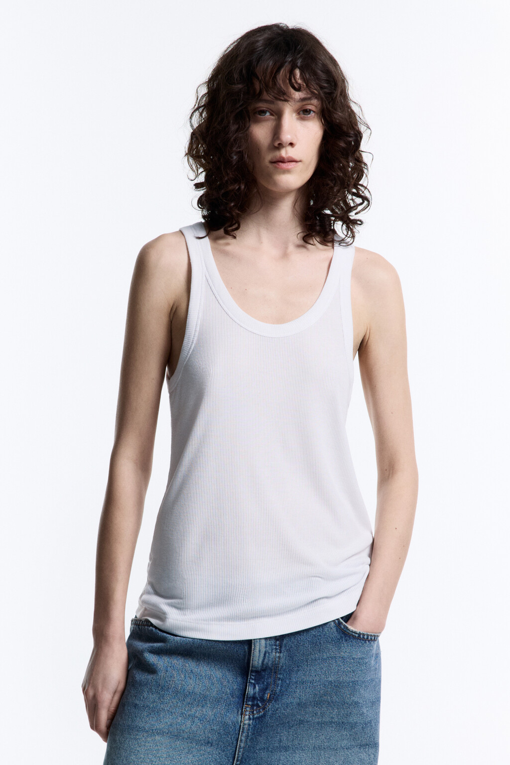 Майка свободная из модала - цвет белый - 2