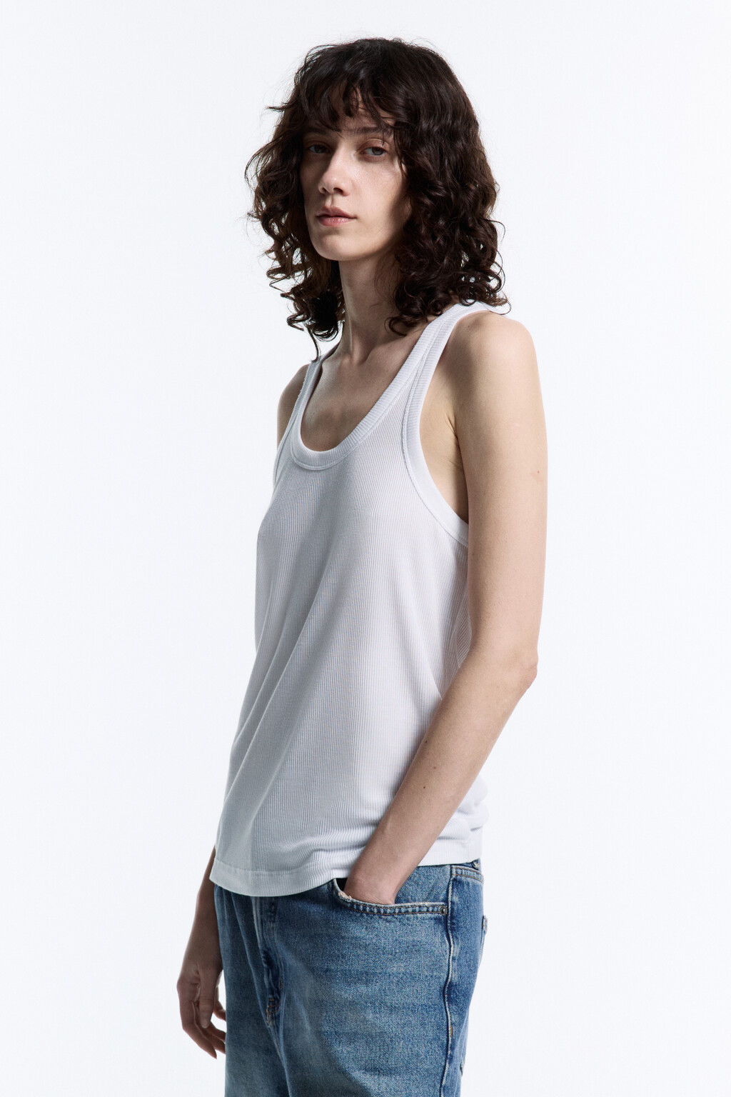 Майка свободная из модала - цвет белый - 3