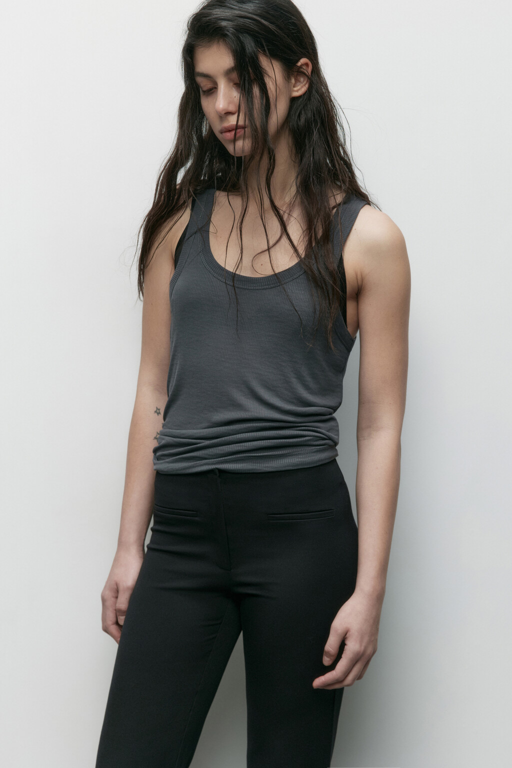 Майка свободная из модала - цвет серый - 2