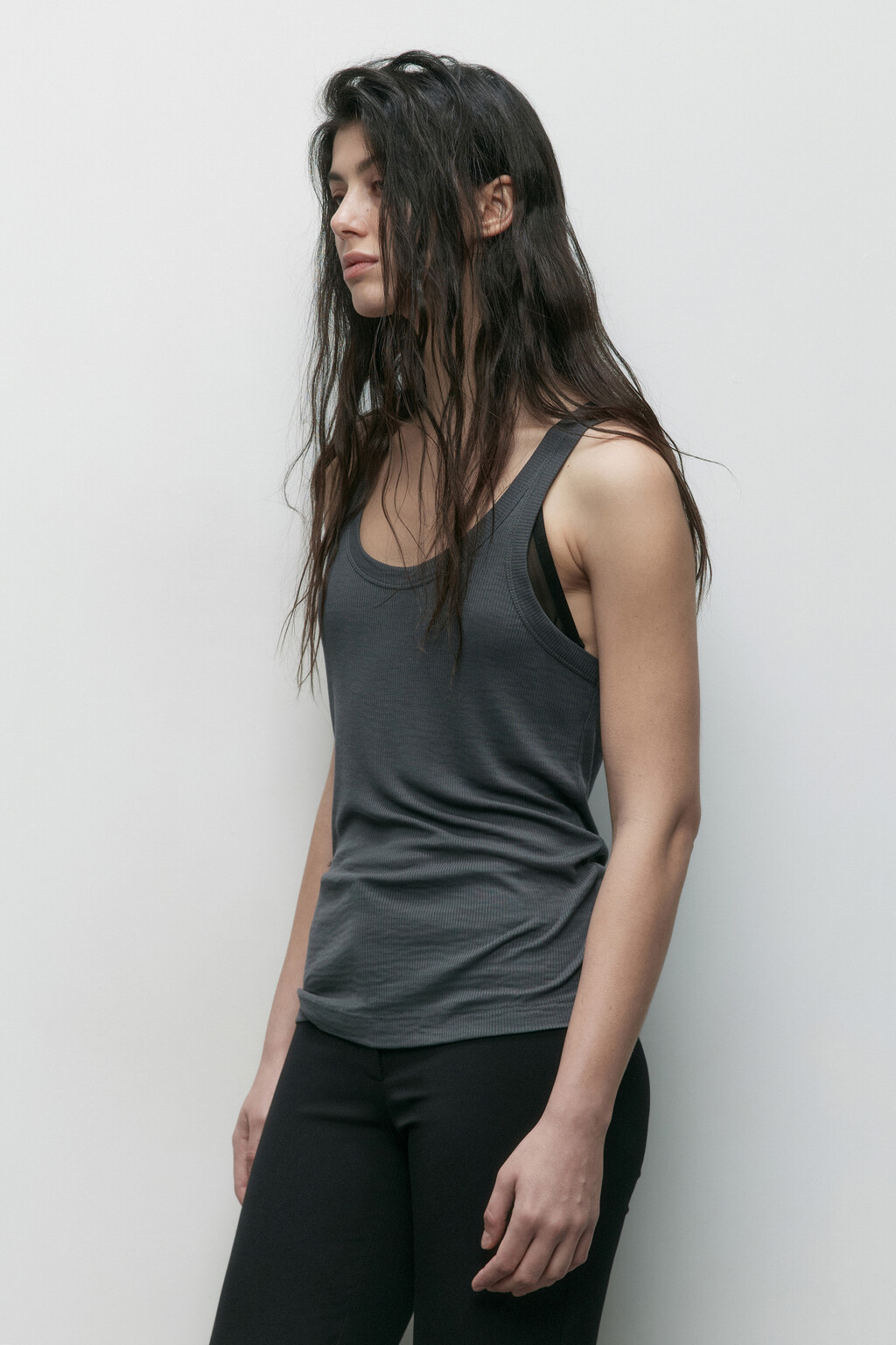 Майка свободная из модала - цвет серый - 4