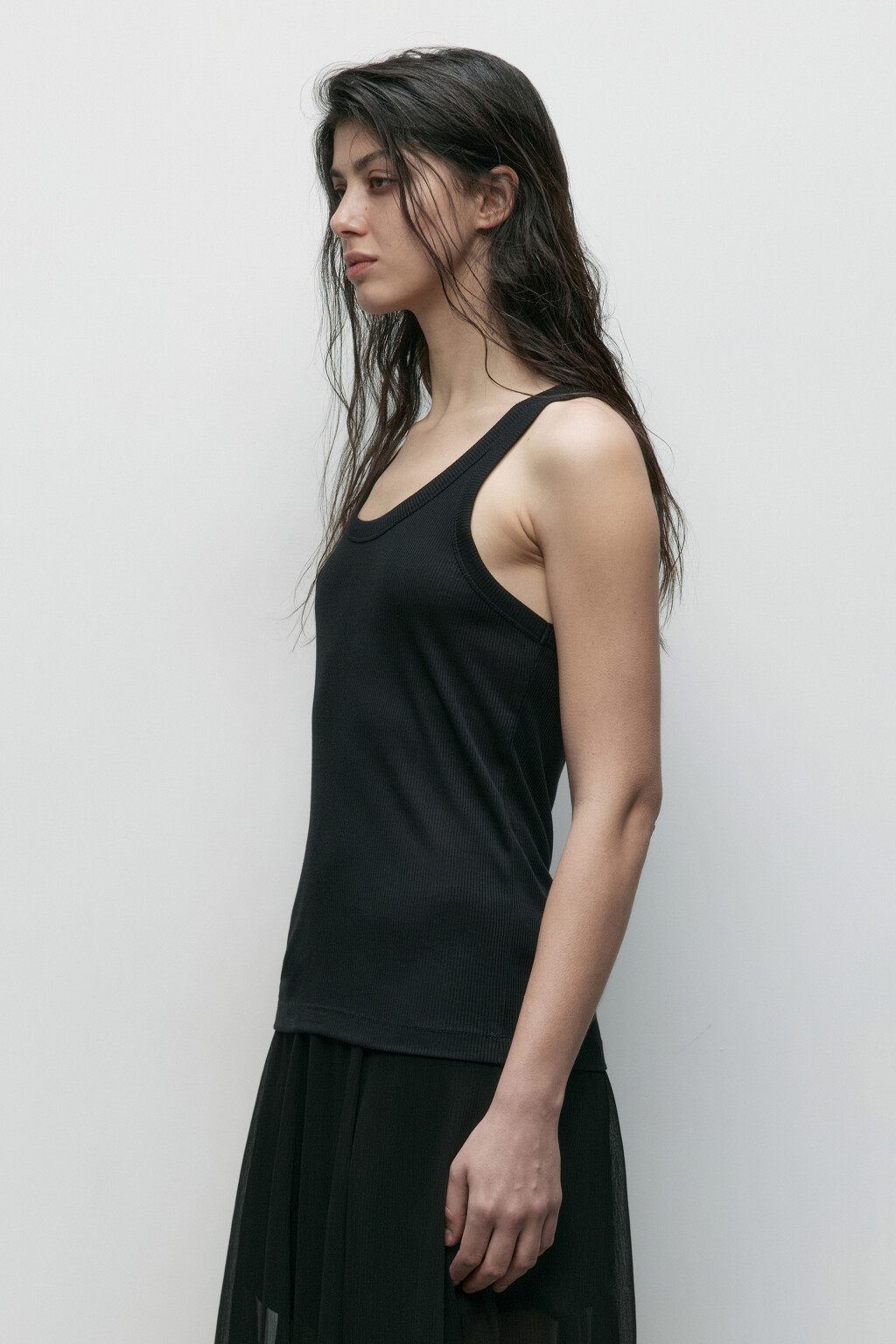 Майка свободная из модала - цвет черный - 4