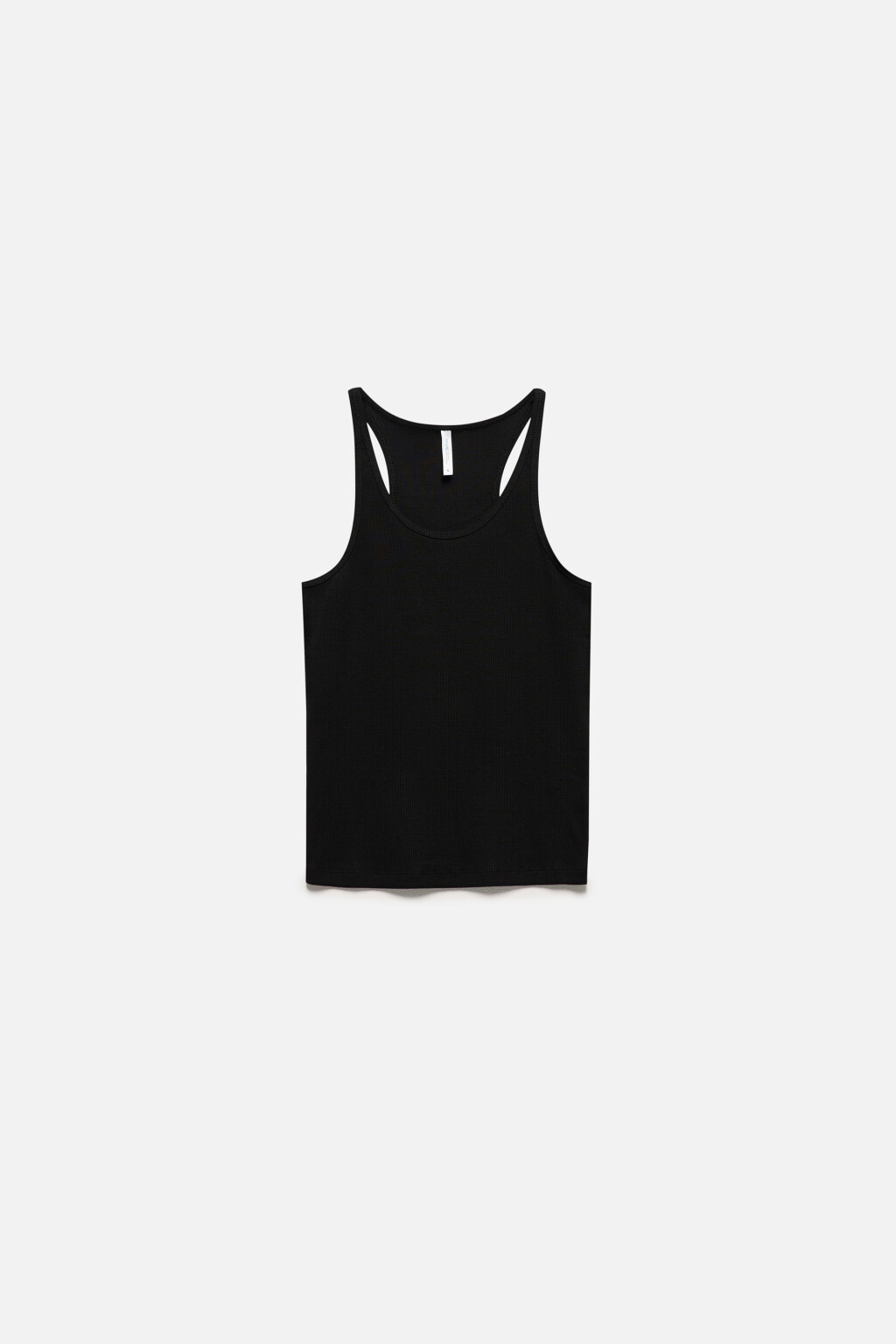 Майка облегающая в рубчик на тонких бретелях - цвет черный - 8