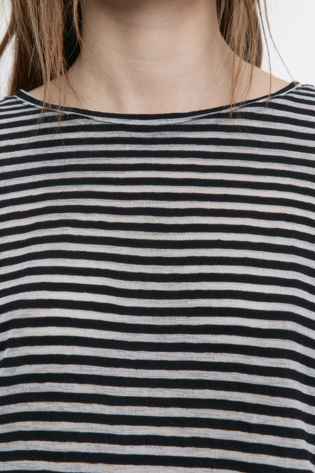 Лонгслив трикотажный в полоску - цвет черный - 6