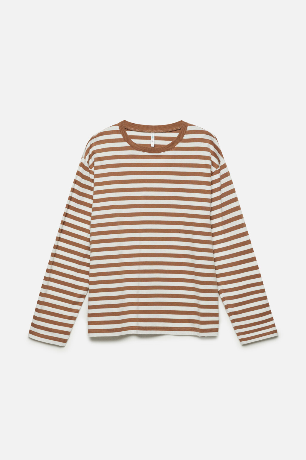 Лонгслив трикотажный в полоску - цвет бежевый - 8