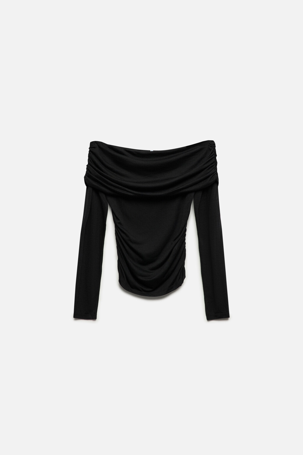 Блузка-лонгслив с открытыми плечами - цвет черный - 9
