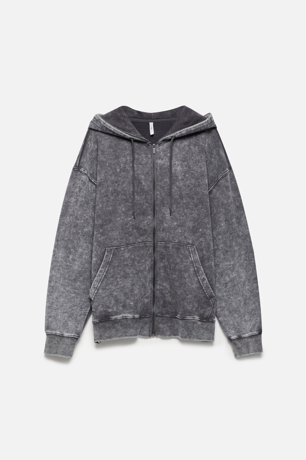 Толстовка на молнии с вареным эффектом - цвет серый - 10