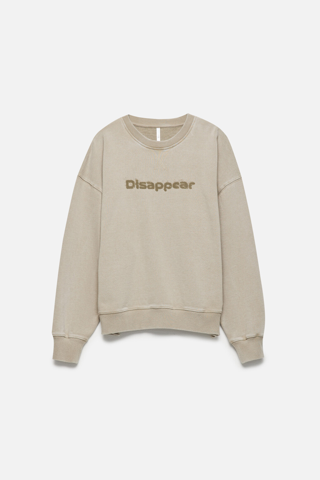 Свитшот из футера со стиркой и принтом - цвет зеленый - 9