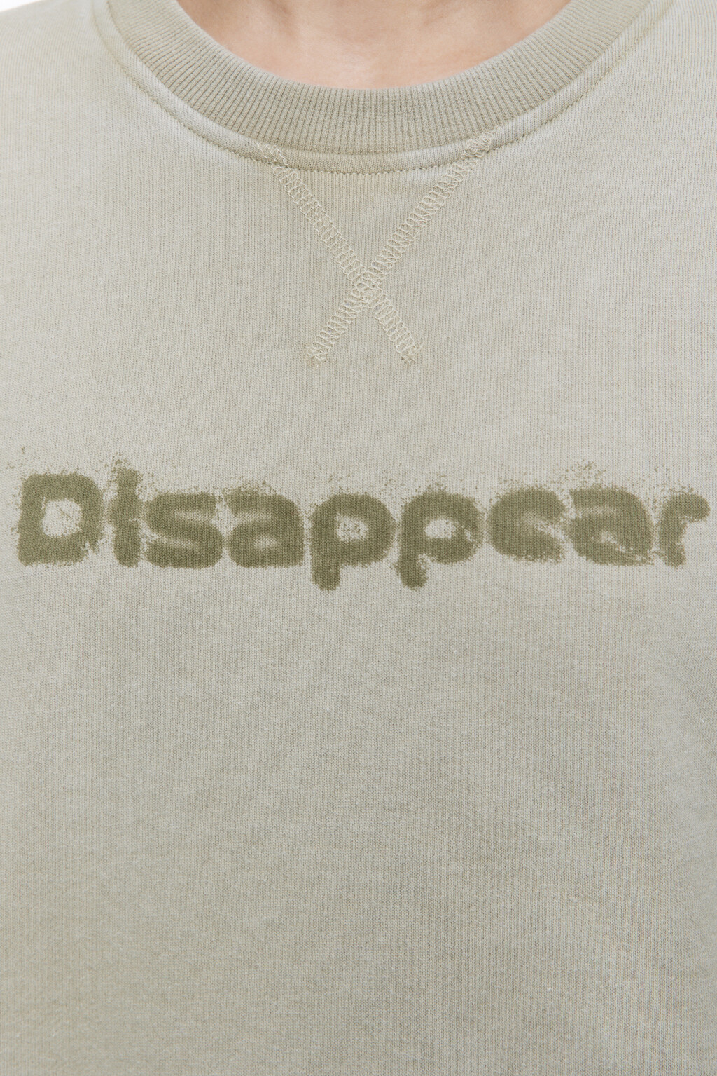 Свитшот из футера со стиркой и принтом - цвет зеленый - 6