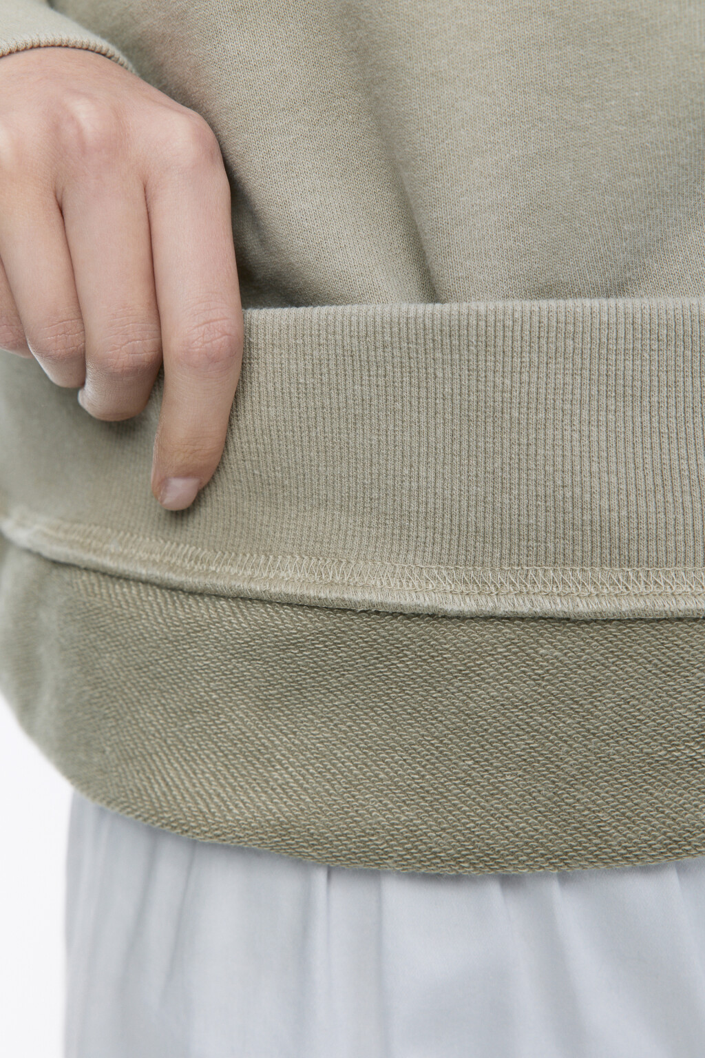 Свитшот из футера со стиркой и принтом - цвет зеленый - 8