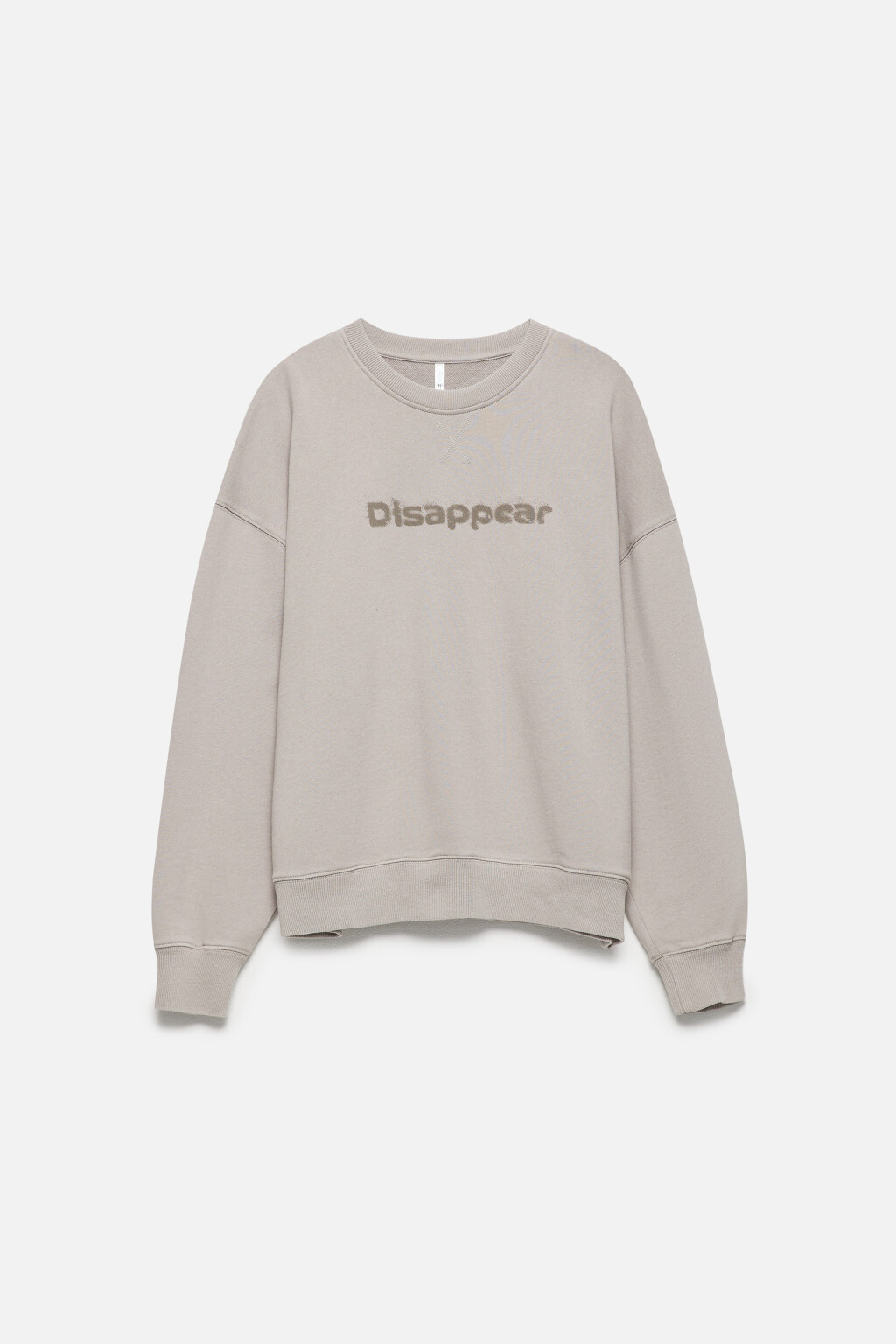 Свитшот из футера со стиркой и принтом - цвет бежевый - 9