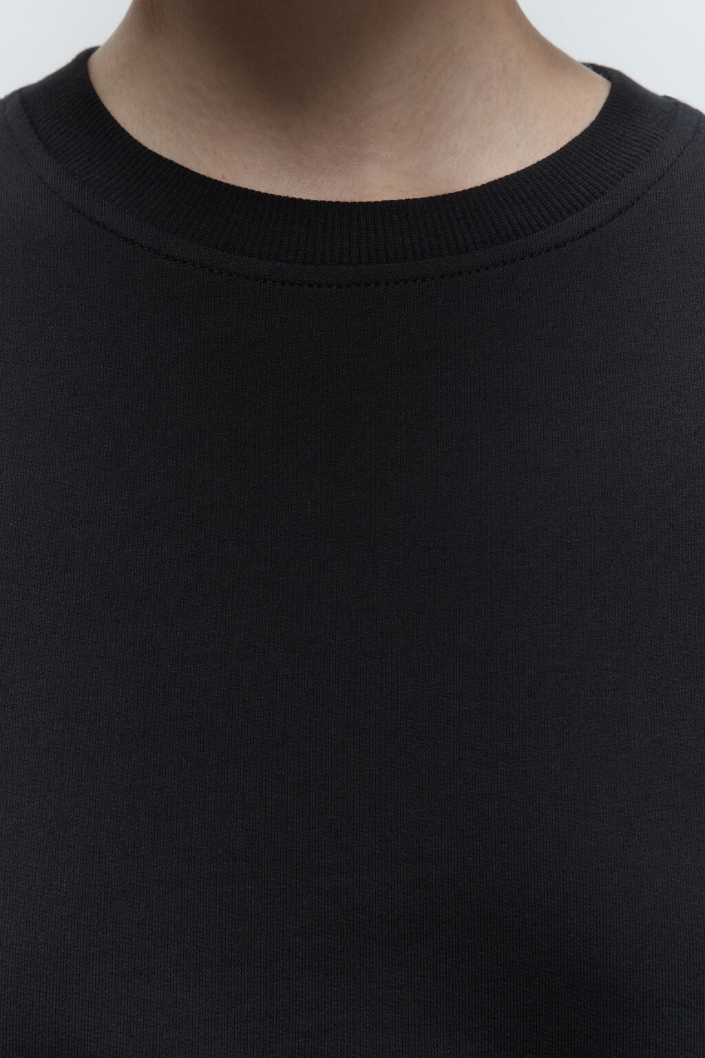Свитшот базовый из хлопкового футера - цвет черный - 6