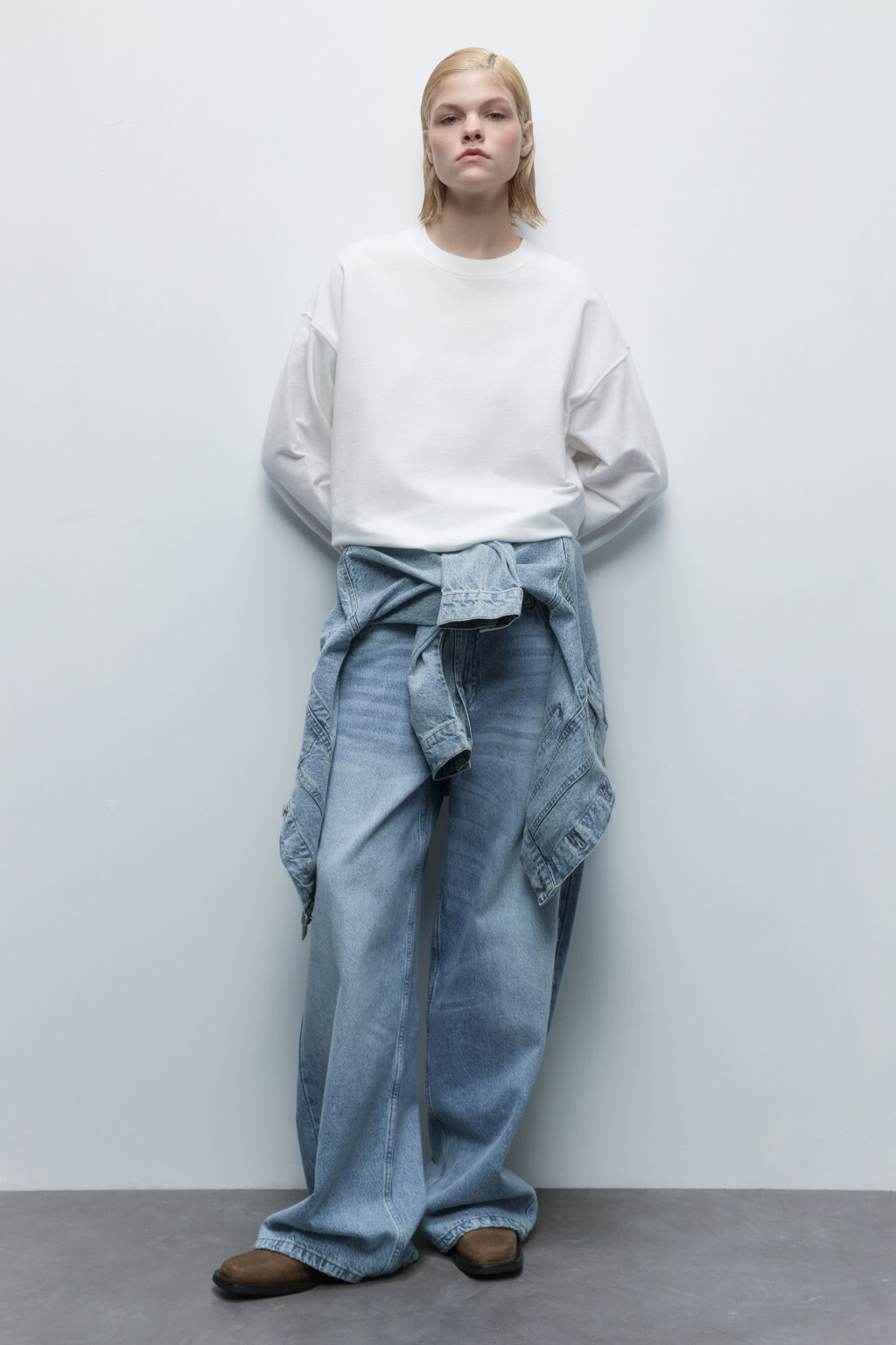 Свитшот базовый из хлопкового футера - цвет молочный - 5