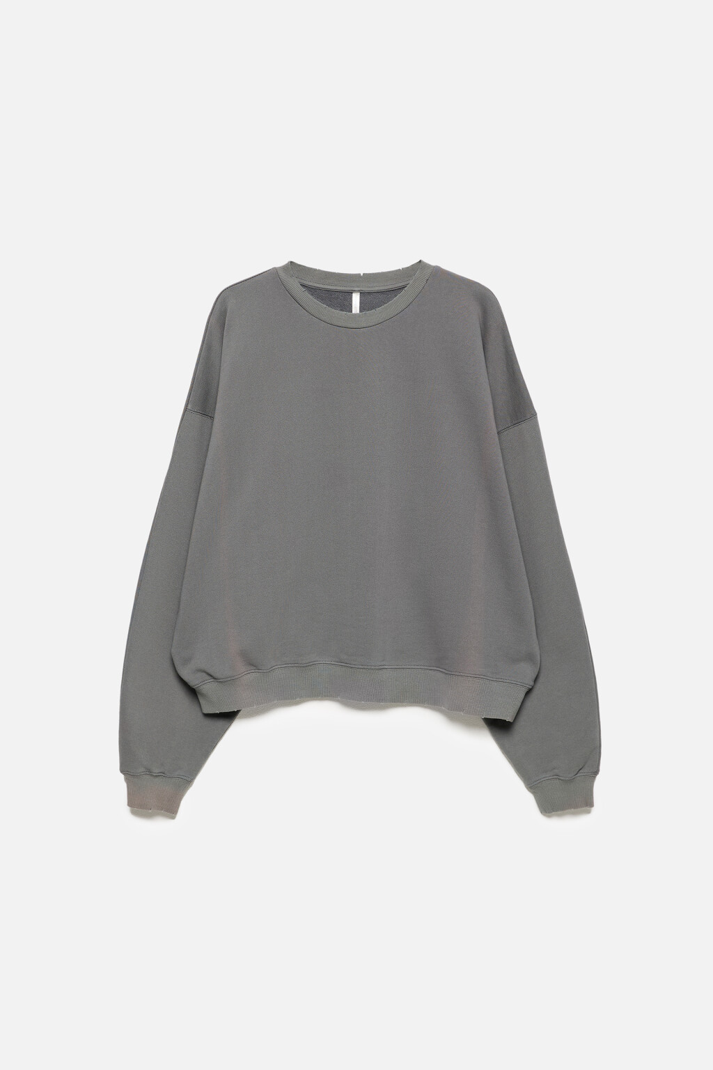 Свитшот oversize с состаренным эффектом - цвет серый - 9