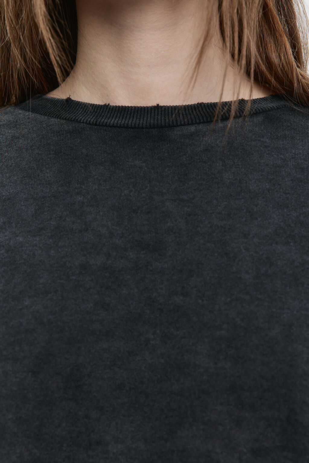 Свитшот oversize с состаренным эффектом - цвет серый - 6