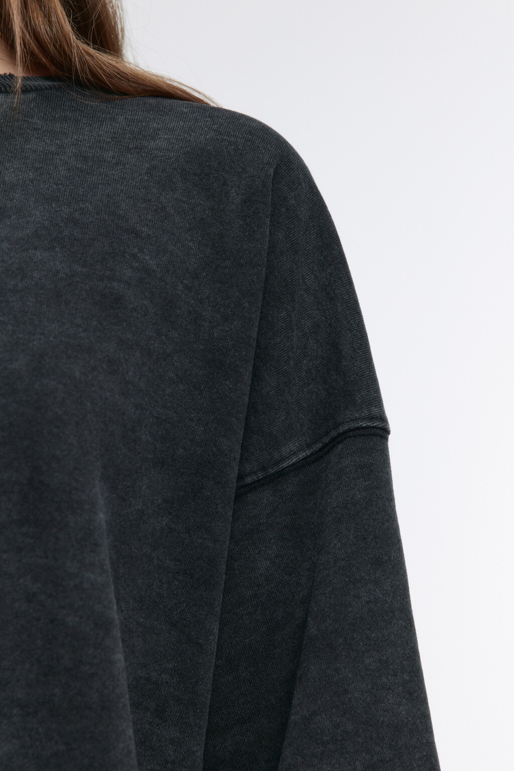 Свитшот oversize с состаренным эффектом - цвет серый - 7