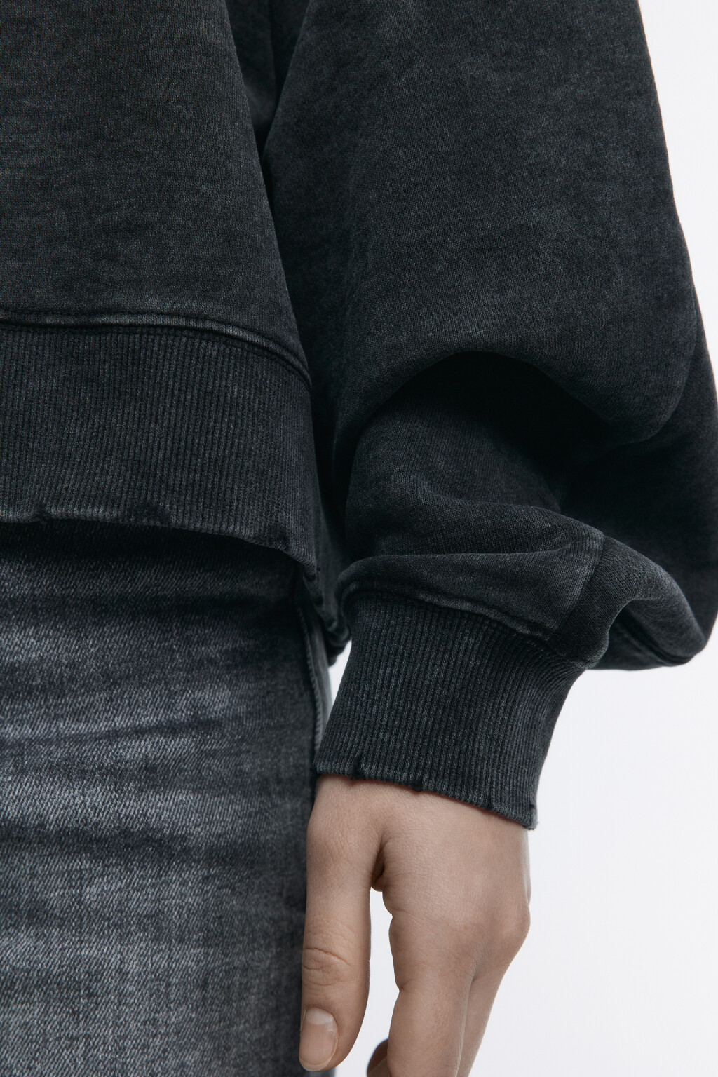 Свитшот oversize с состаренным эффектом - цвет серый - 8