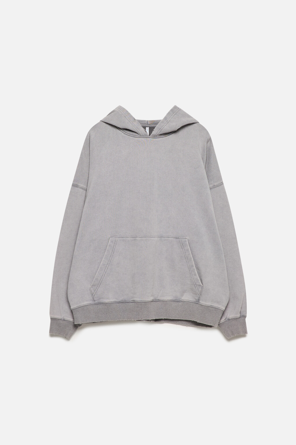 Худи из футера с вареным эффектом - цвет серый - 10