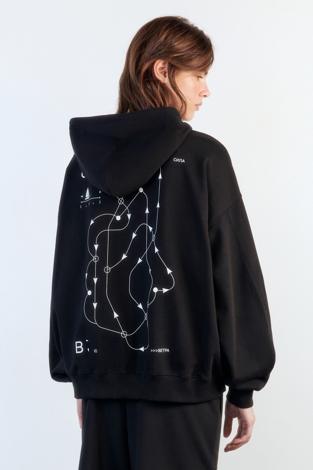 Худи-зипка с капюшоном и принтом - цвет черный - 5