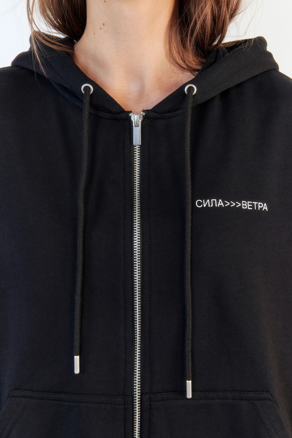 Худи-зипка с капюшоном и принтом - цвет черный - 7