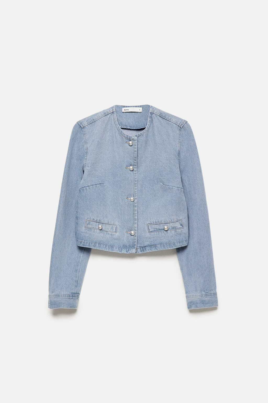Жакет джинсовый укороченный - цвет голубой - 8