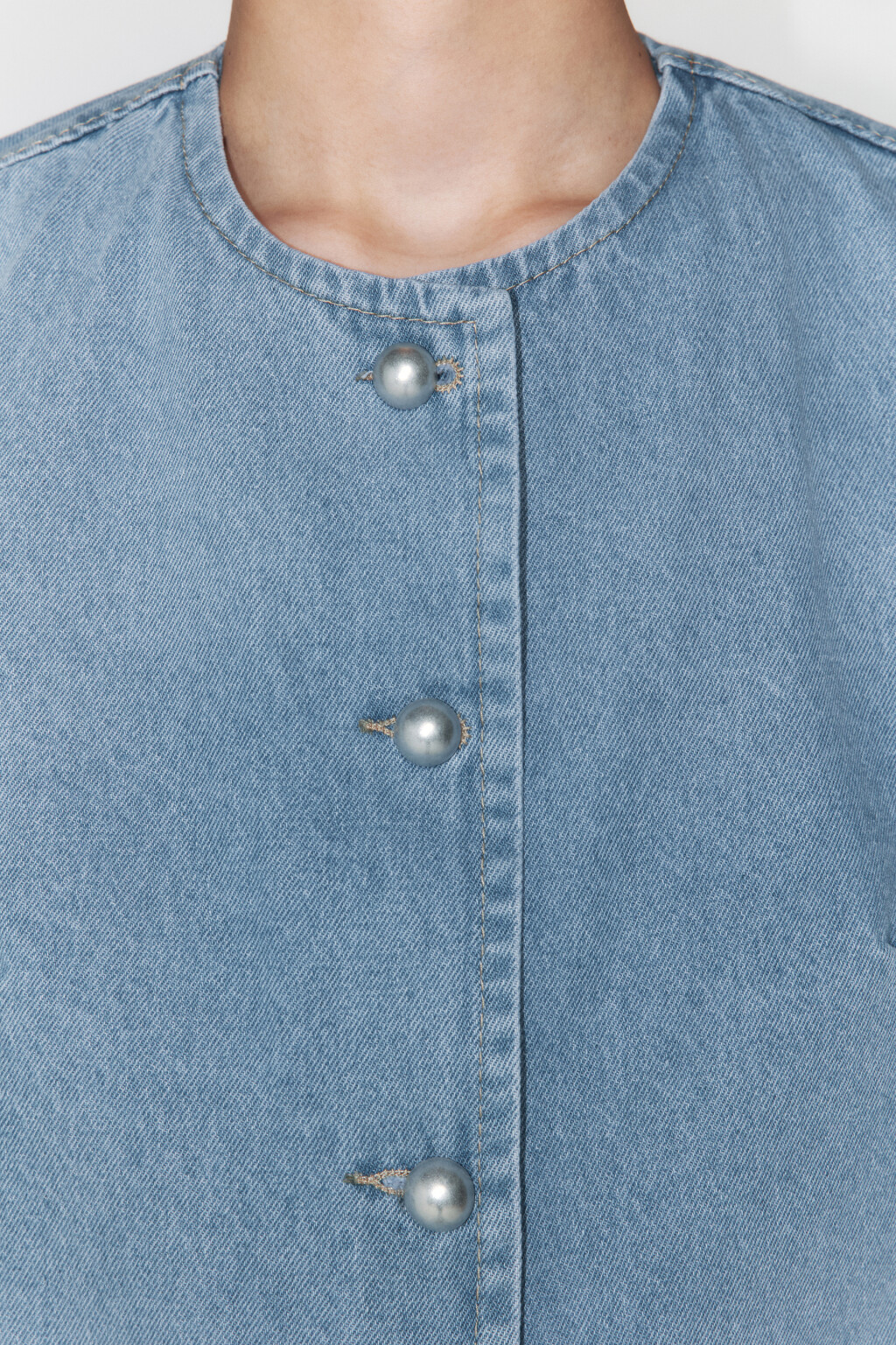 Жакет джинсовый укороченный - цвет голубой - 6