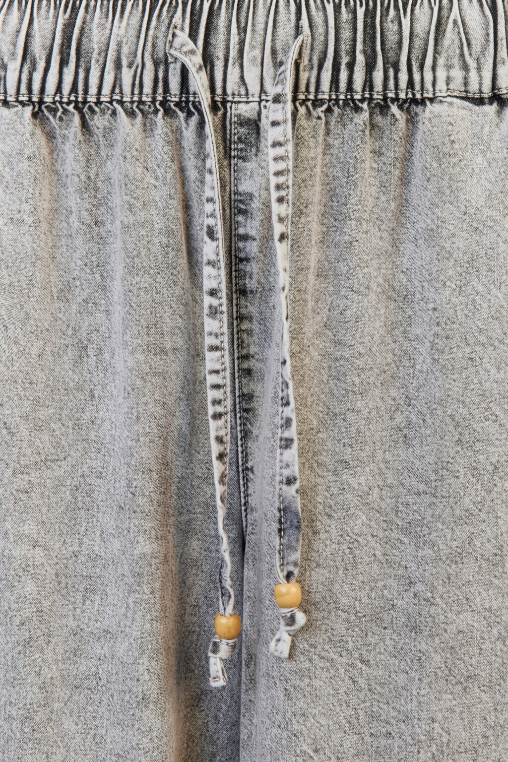 Джинсы широкие с поясом-резинкой и завязками - цвет серый - 7