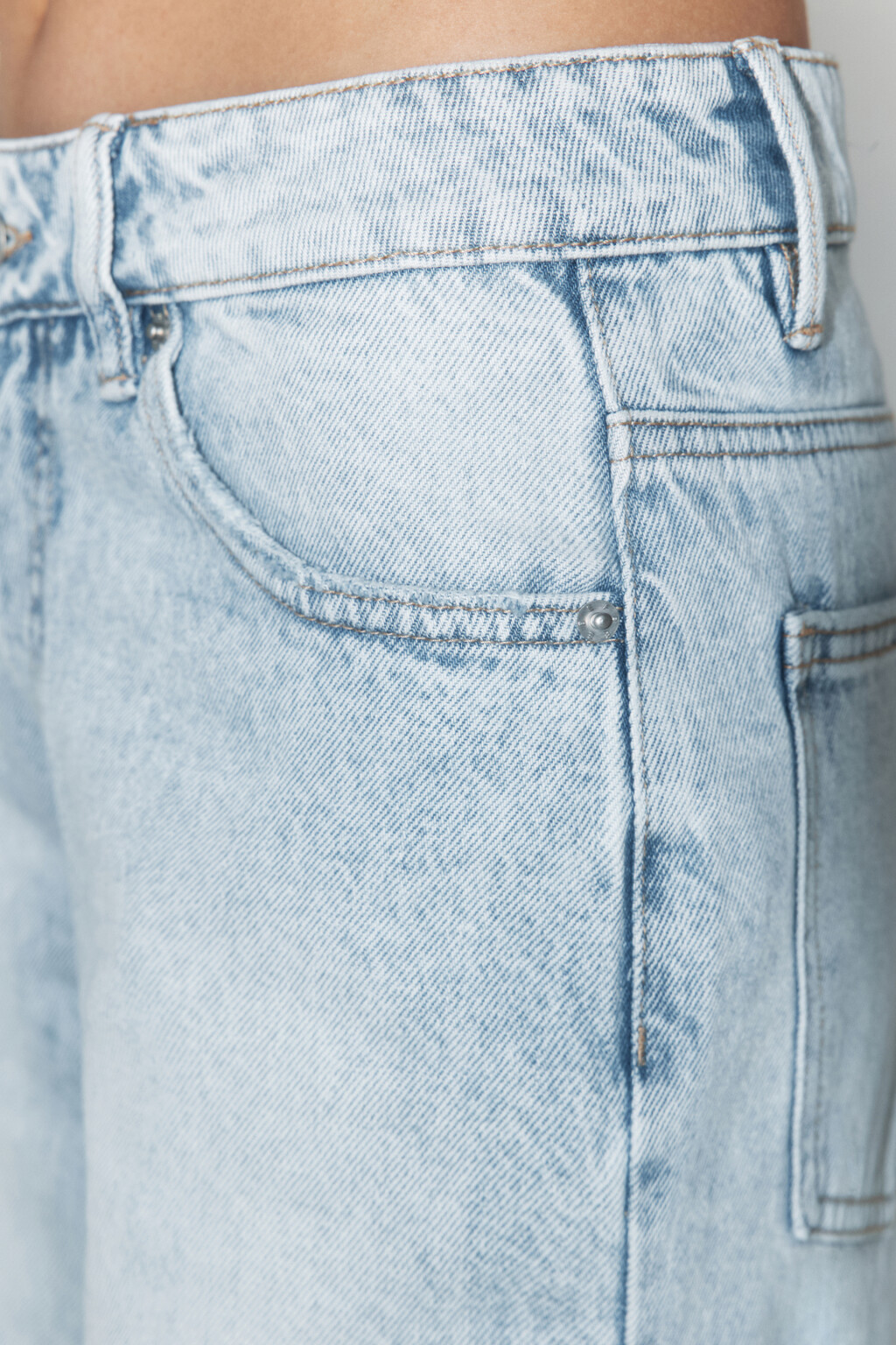 Джинсы wide широкие со средней посадкой - цвет голубой - 7