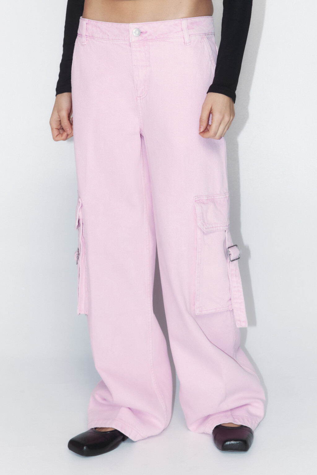 Джинсы карго с низкой посадкой - цвет розовый - 2