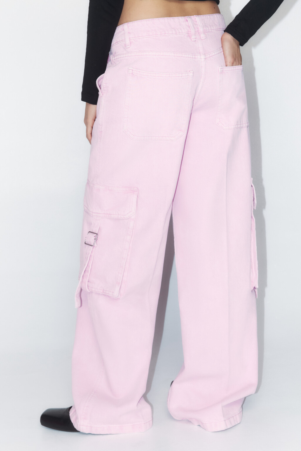 Джинсы карго с низкой посадкой - цвет розовый - 4