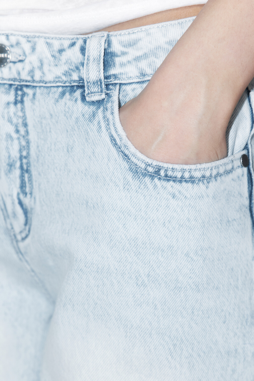 Джинсы широкие с низкой посадкой - цвет голубой - 7