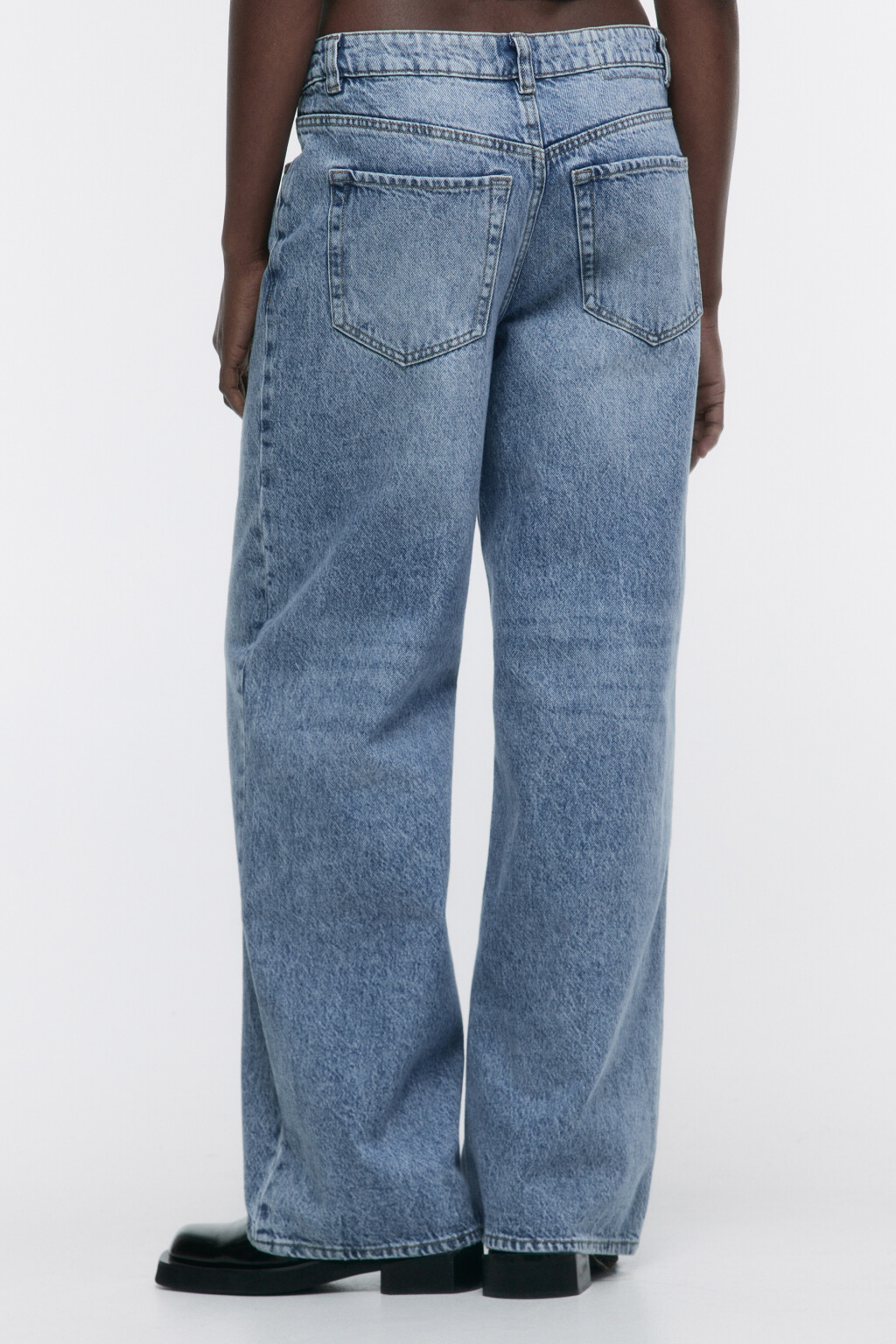 Джинсы широкие с низкой посадкой - цвет голубой - 4