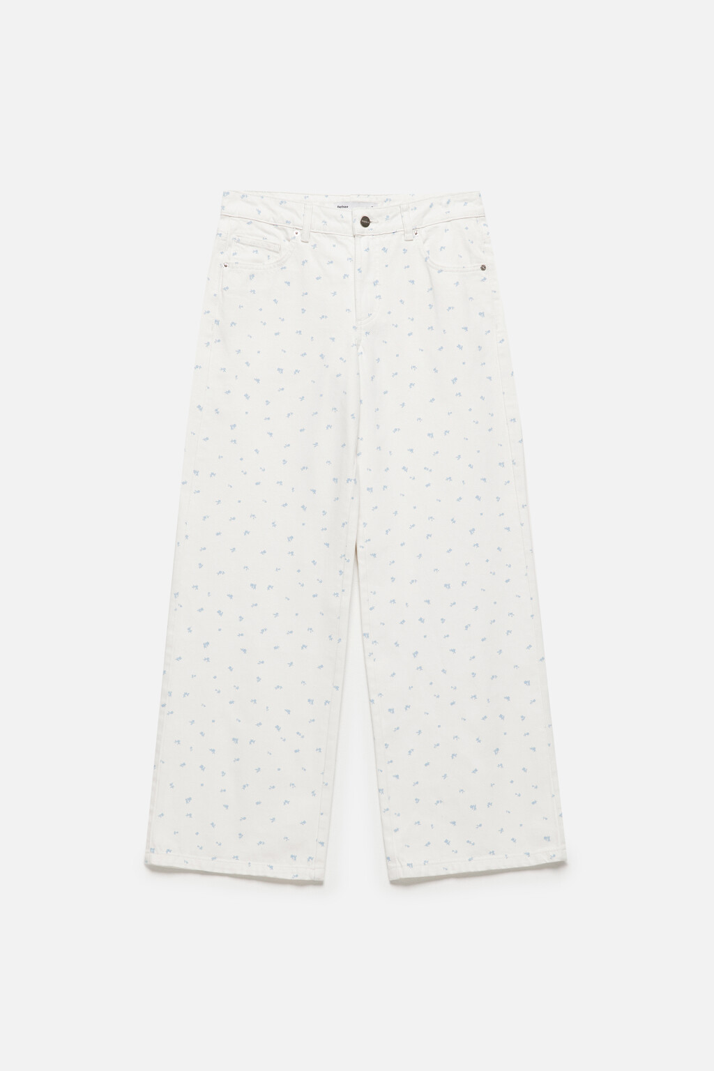 Джинсы wide широкие с цветочным принтом - цвет голубой - 9