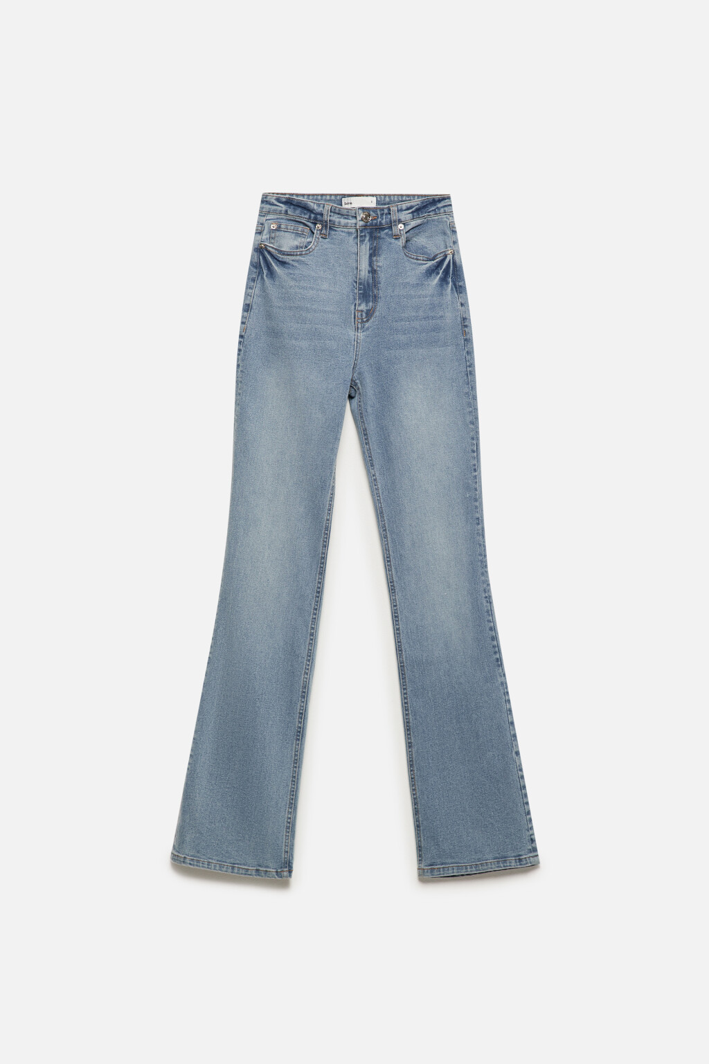 Джинсы клеш с высокой посадкой - цвет голубой - 9
