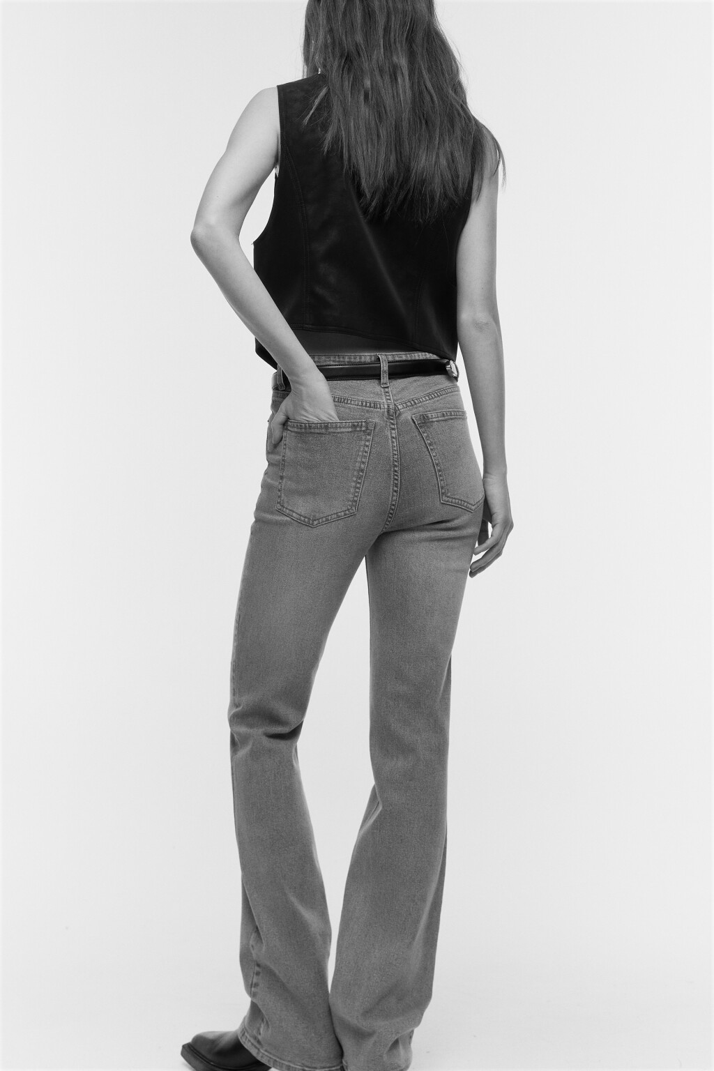 Джинсы клеш с высокой посадкой - цвет голубой - 2