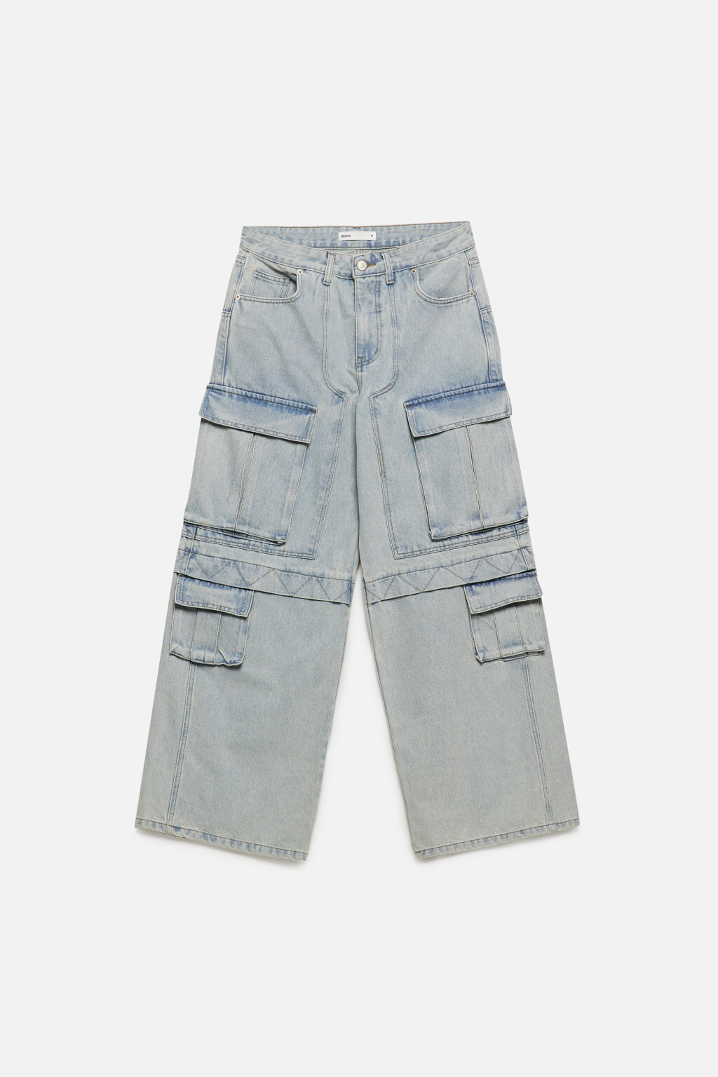 Джинсы широкие с карманами-карго - цвет голубой - 8
