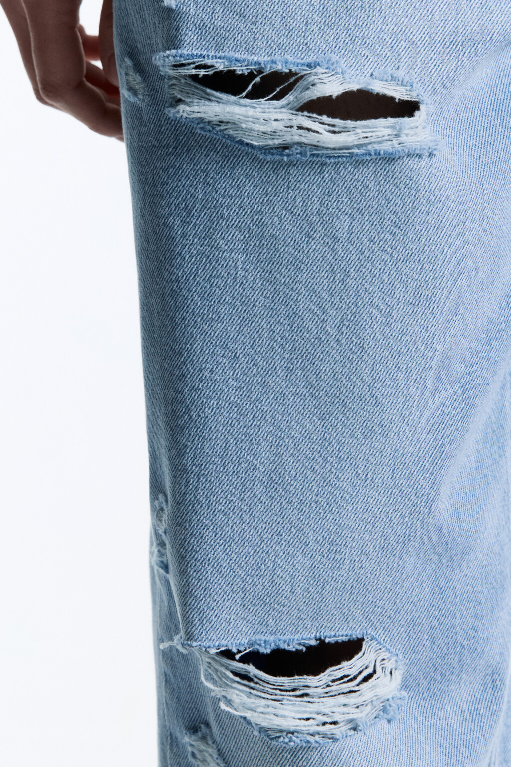 Джинсы loose fit рваные с потертостями - цвет голубой - 9