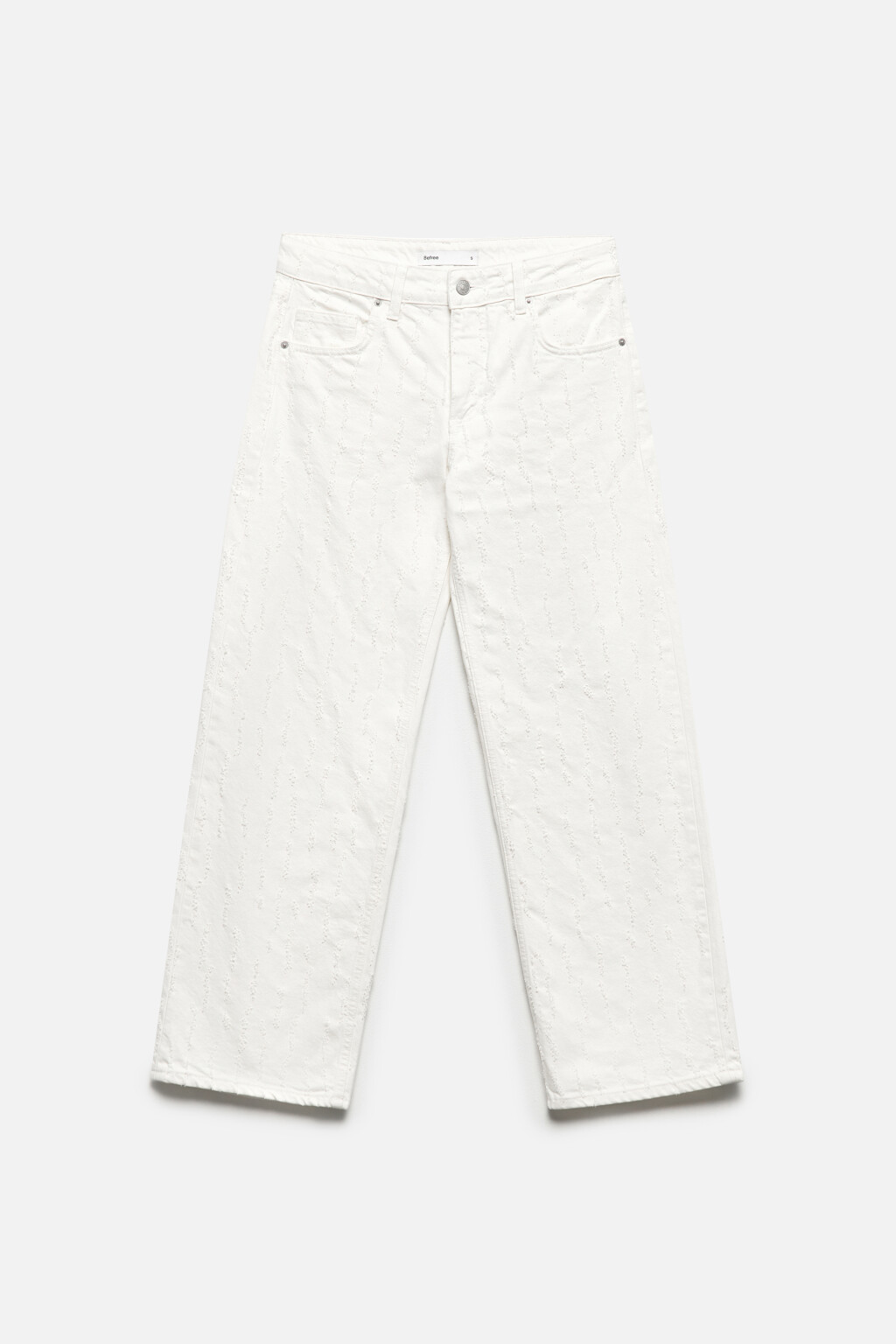 Джинсы прямые с низкой посадкой и потертостями - цвет белый - 8