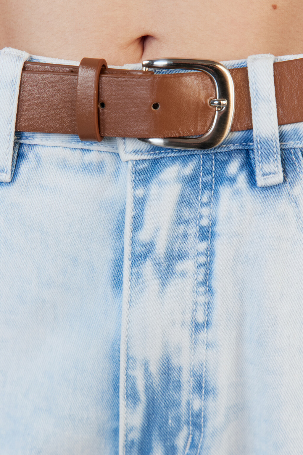 Джинсы mom's с высокой посадкой и ремнем - цвет голубой - 6