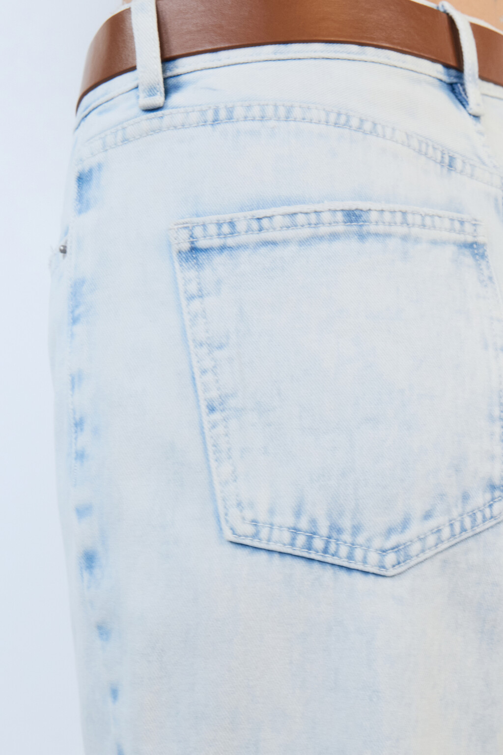 Джинсы mom's с высокой посадкой и ремнем - цвет голубой - 7