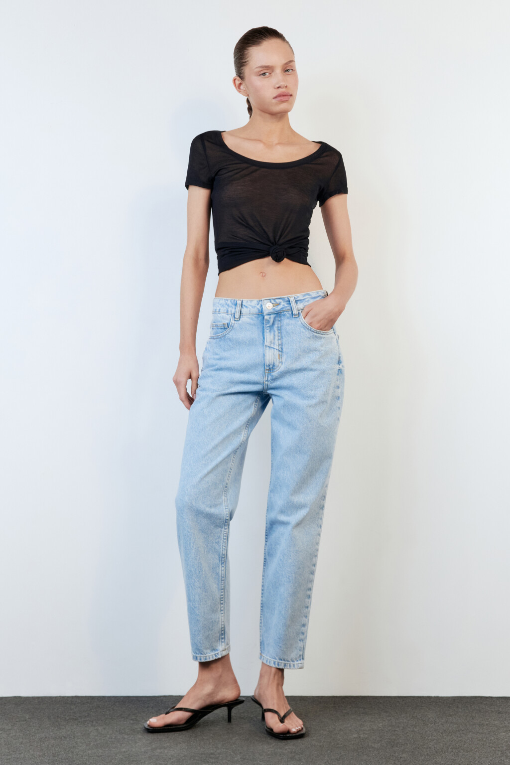 Джинсы mom fit с высокой посадкой - цвет голубой - 7