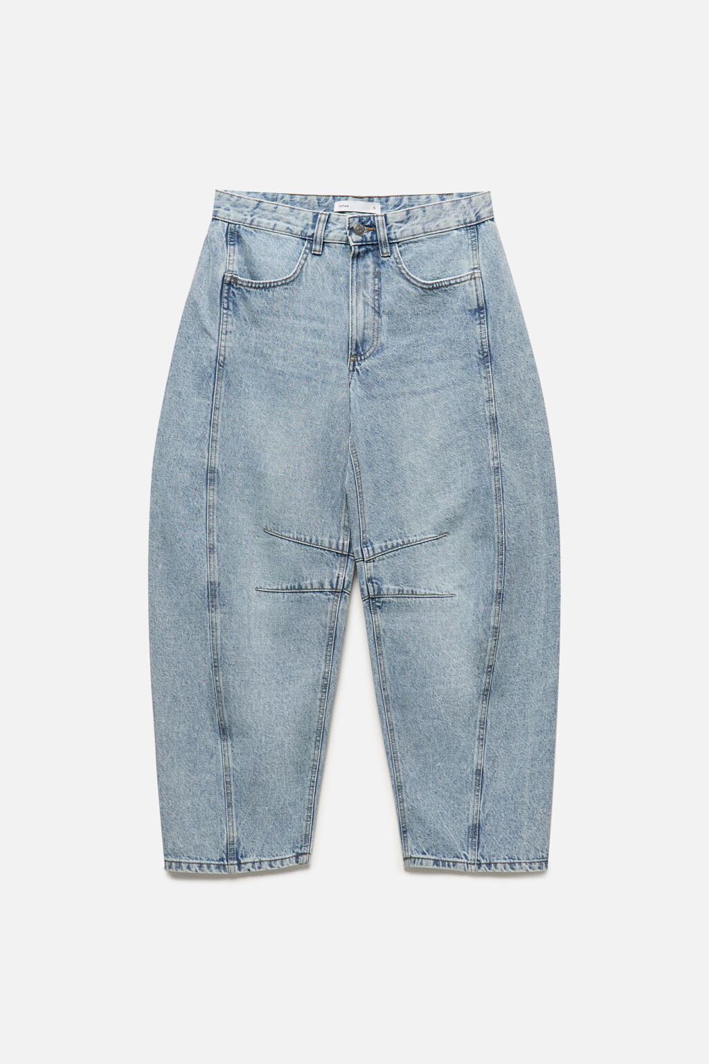 Джинсы barrel fit широкие с декоративными швами - цвет голубой - 10