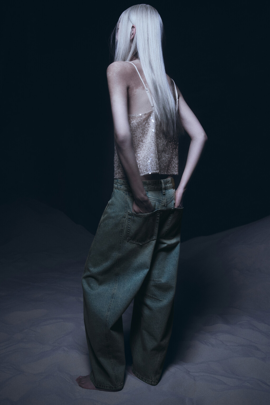 Джинсы barrel fit широкие с декоративными швами - цвет синий - 9