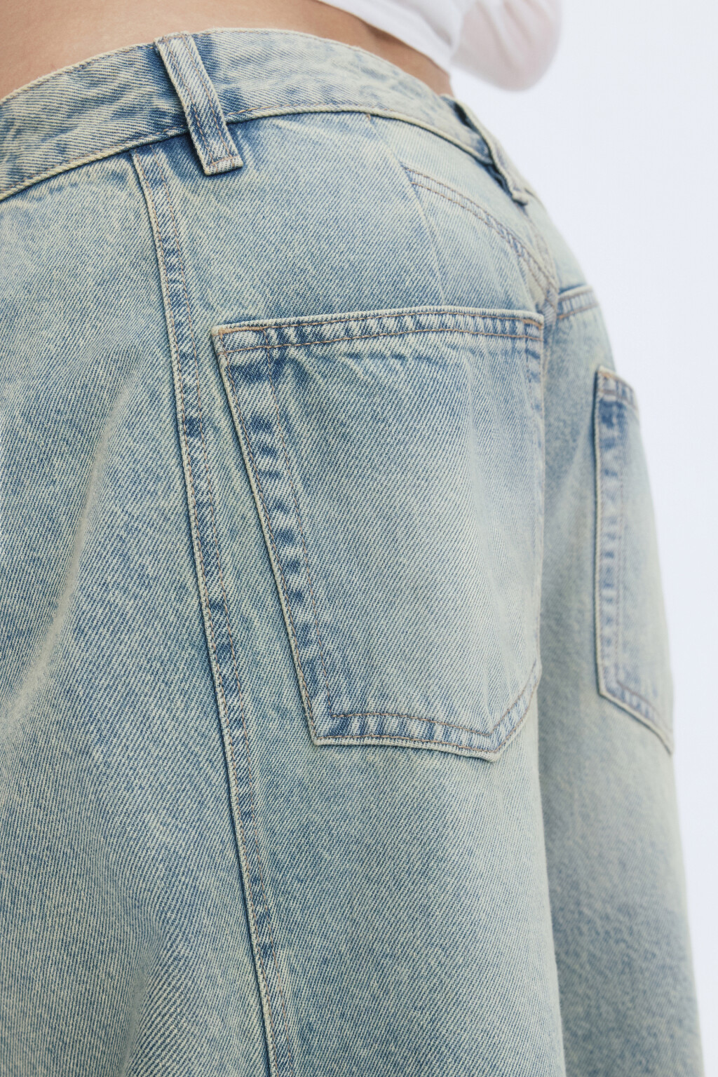 Джинсы barrel fit широкие с декоративными швами - цвет синий - 8