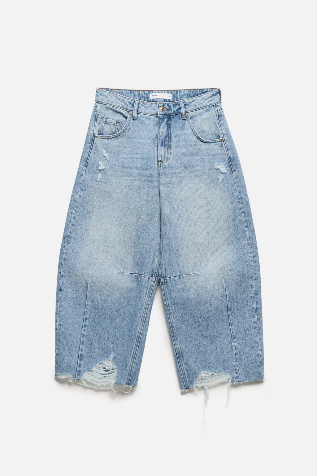 Джинсы barrel fit рваные с потертостями - цвет голубой - 9