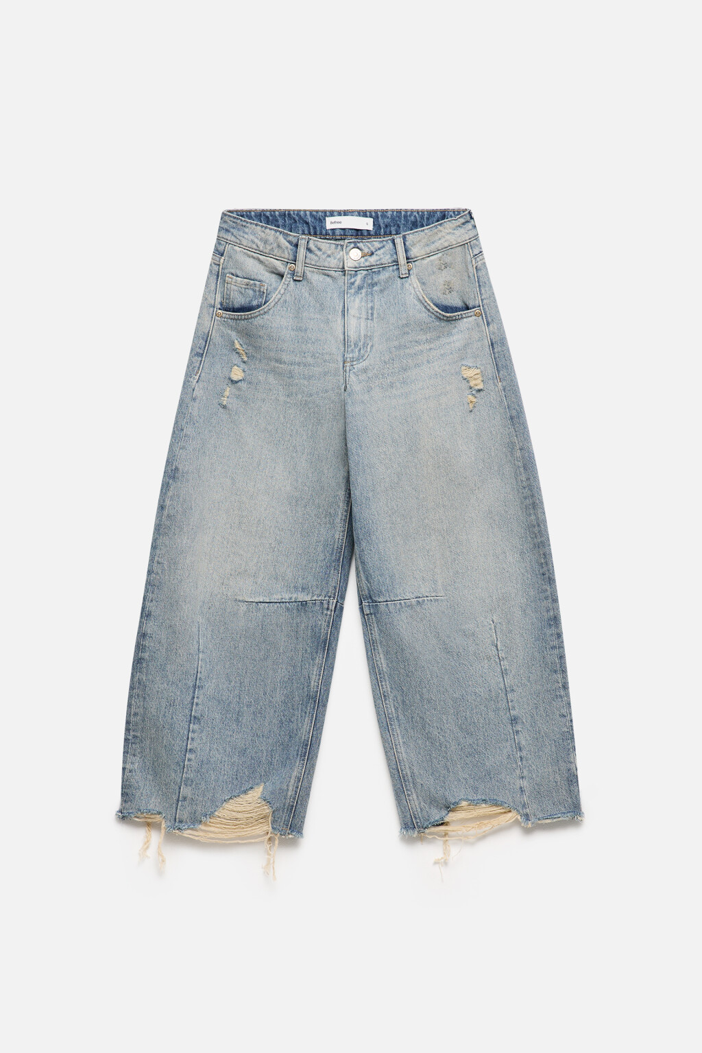 Джинсы barrel fit рваные с потертостями - цвет синий - 9