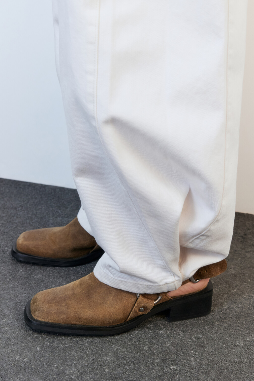 Джинсы wide широкие с низкой посадкой - цвет белый - 9