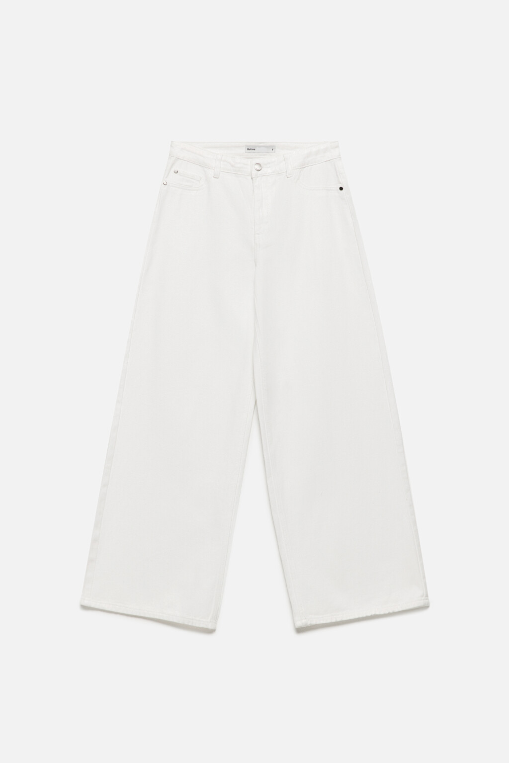 Джинсы wide широкие с жемчужным напылением - цвет белый - 11