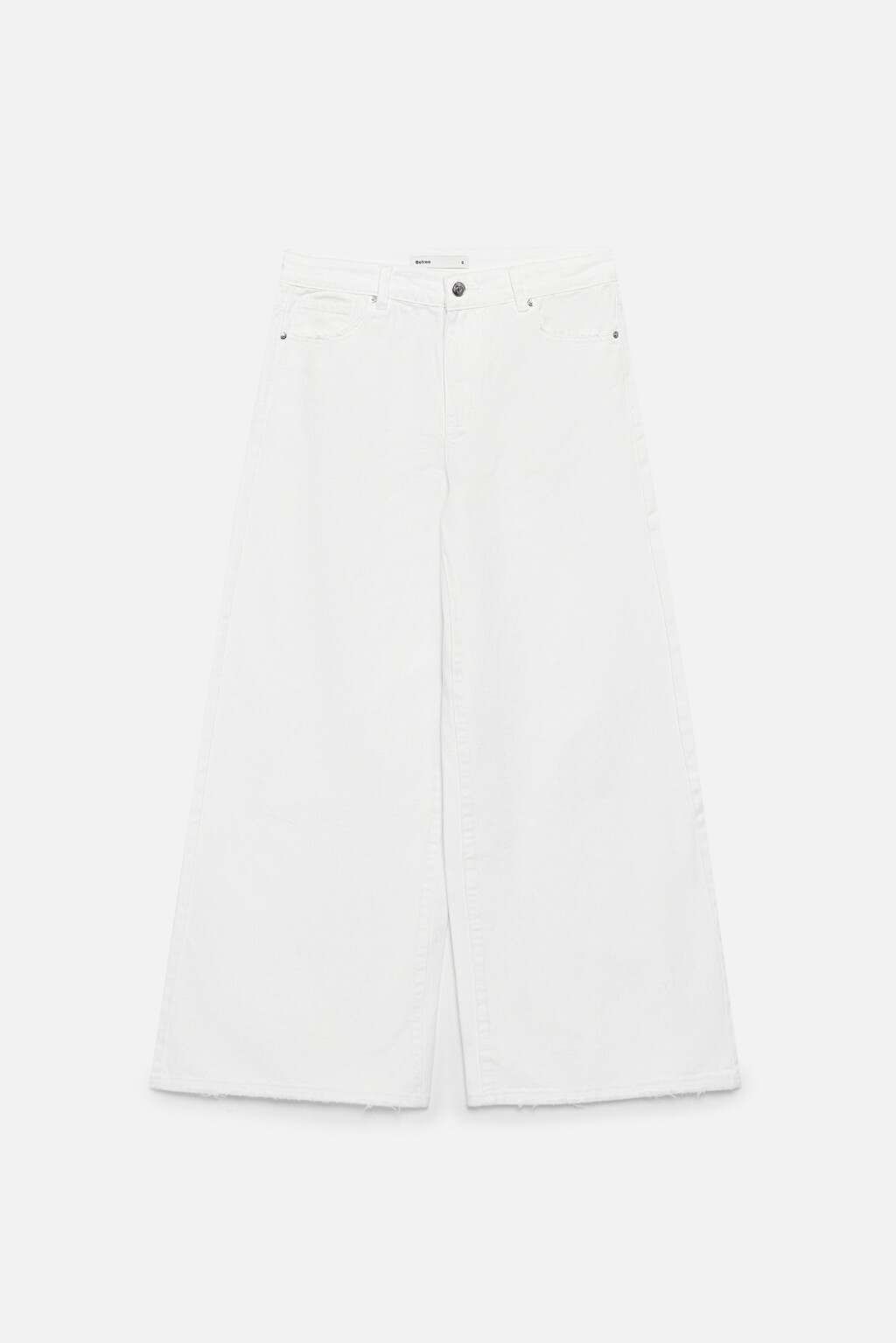 Джинсы широкие с открытыми срезами - цвет белый - 8