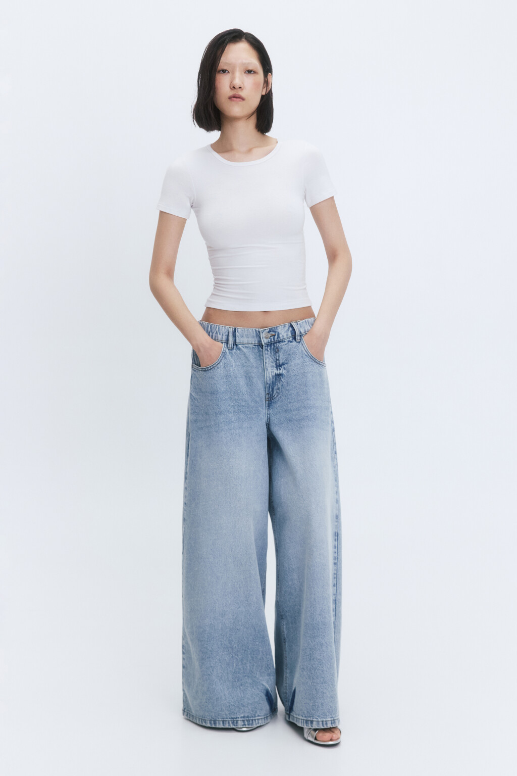 Джинсы экстраширокие с низкой посадкой - цвет голубой - 6
